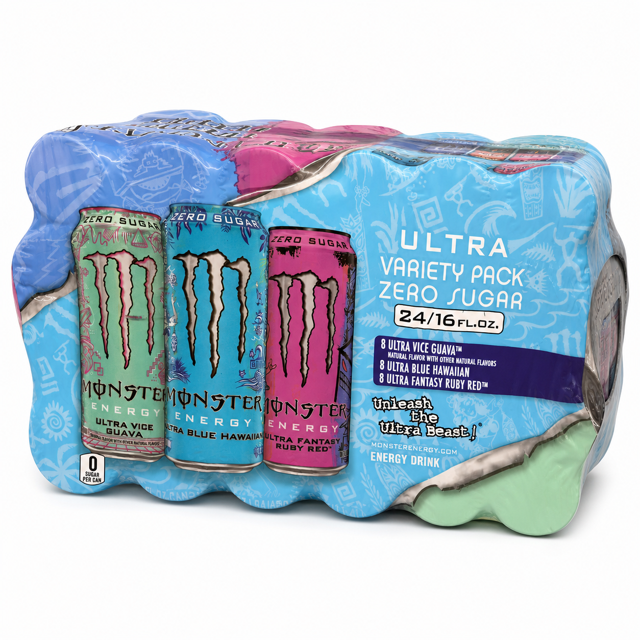 monster ultra variety pack 24 guava,hawaian, rub