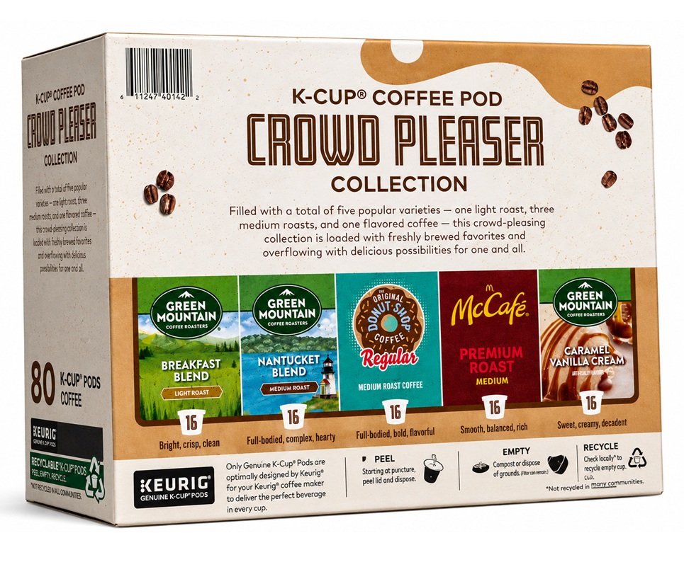 Keurig Crowd Pleaser Variety Pack Single Serve Pods (80 Count)