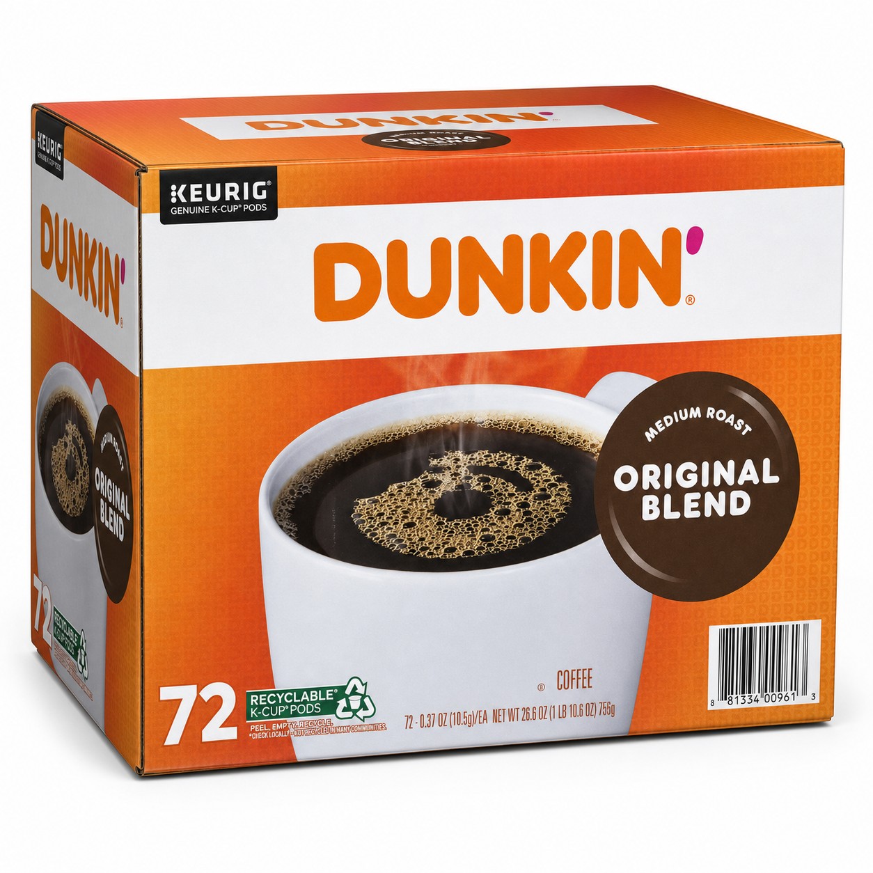 Dunkin Original Blend Coffee Roast K-Cup Pods Box