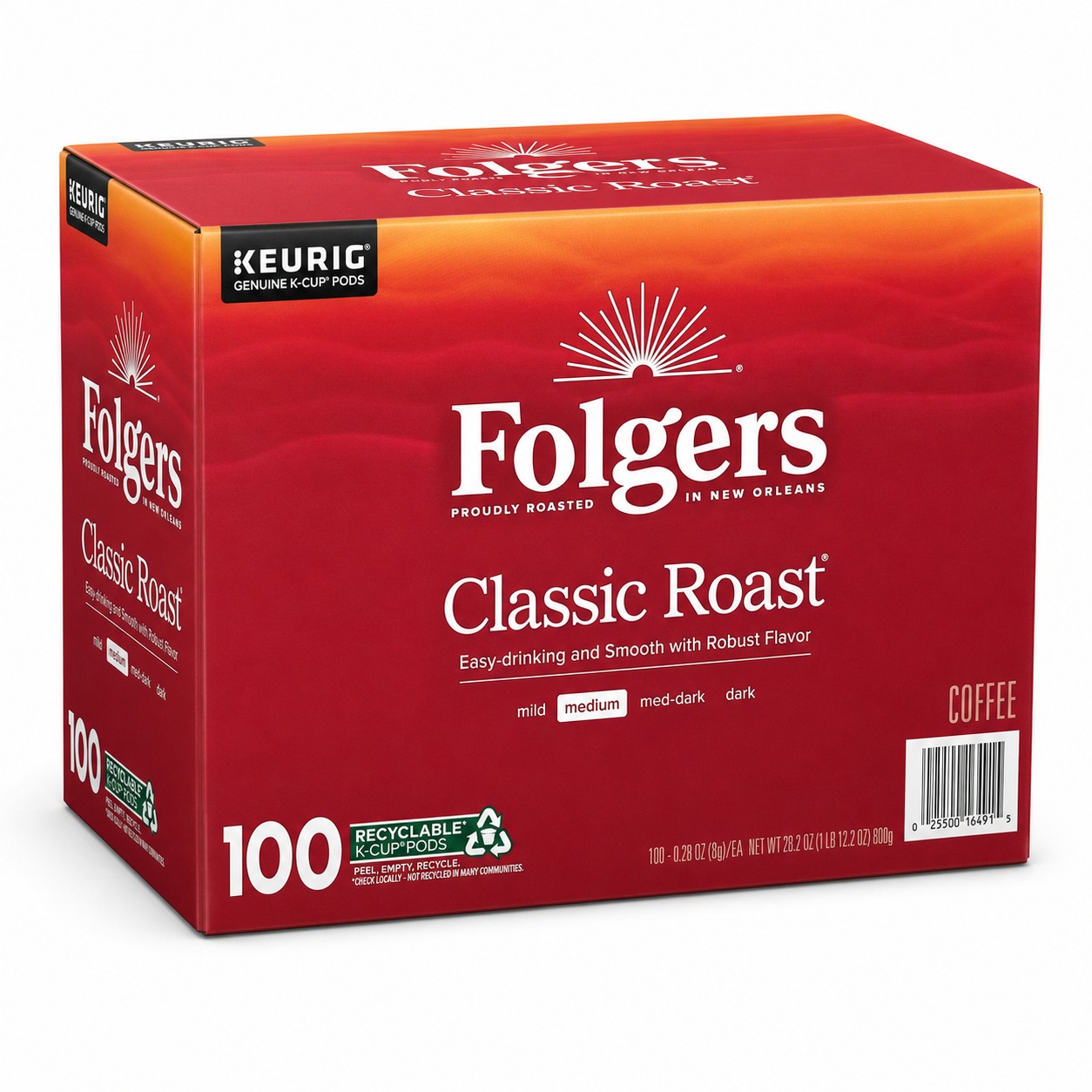 Folgers Classic Roast Coffee (100 K-Cups)