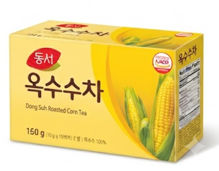 Dongsuh Korean Corn Tea 50 Tea Bags – Roasted Corn & Barley Blend for Smooth Nutty Flavor | Caffeine-Free Healthy Grain Tea | Enjoy Hot or Cold – Product of Kor