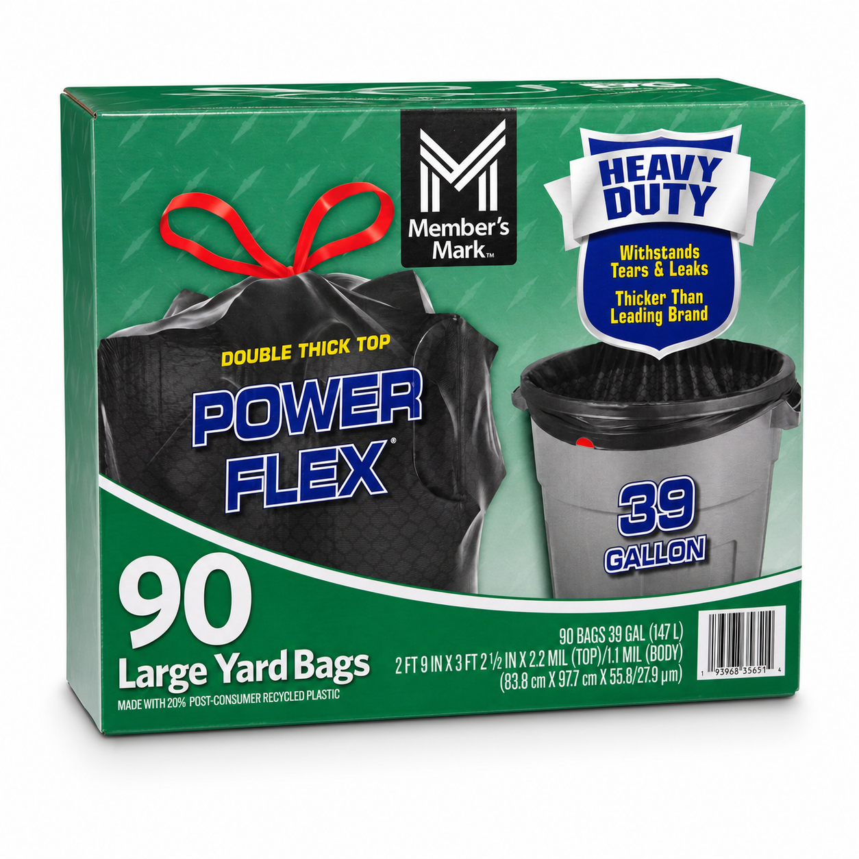39gal power flex garbage bag
